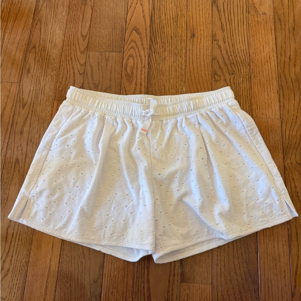 Crewcuts Everyday White Eyelet Big Kids Shorts, Size 14, New